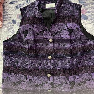 CJ Banks Purple Patterned Vest